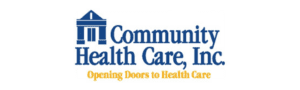 Community Health Care, Inc. logo featuring a stylized heart and cross symbol.