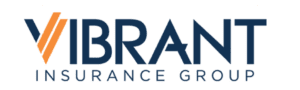 Vibrant Insurance Group logo: stylized orange and white 'V' on a dark blue background.