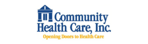 Community Health Care, Inc. logo featuring a stylized heart and cross symbol.