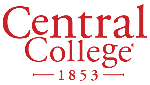 Central College logo featuring the institution's name in a distinctive serif font, often accompanied by a stylized emblem representing its Dutch heritage.