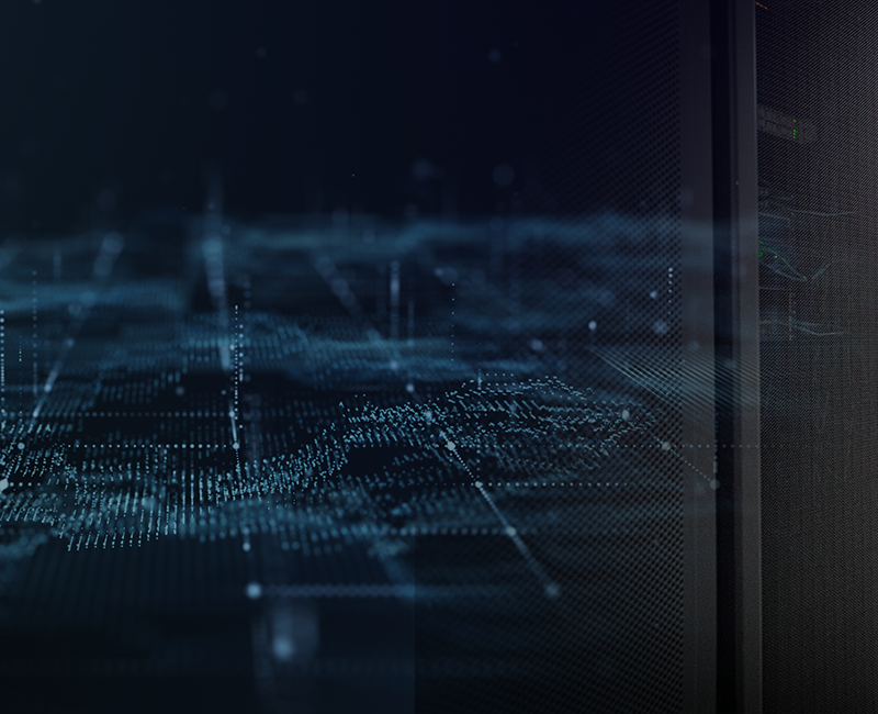 Header banner image for a data center services product page, featuring server racks, cloud computing icons, and secure network connections, symbolizing reliability and high-performance infrastructure.