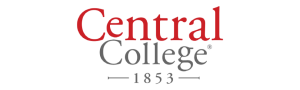 Red serif ‘Central’ over gray serif ‘College’ with ‘1853’ and horizontal lines below, on a transparent background.