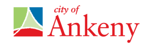 City of Ankeny logo with intersecting lines forming a stylized 'A' in red, blue, and green.