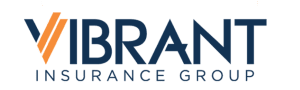 Vibrant Insurance Group logo: stylized orange and white 'V' on a dark blue background.