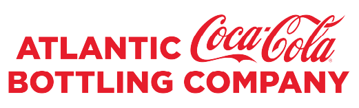 ‘ATLANTIC’ in red uppercase letters beside the red Coca-Cola script logo, with ‘BOTTLING COMPANY’ in red uppercase letters below.