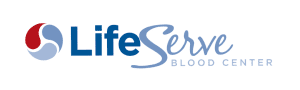 Logo for LifeServe Blood Center, featuring vibrant and life-affirming design elements.