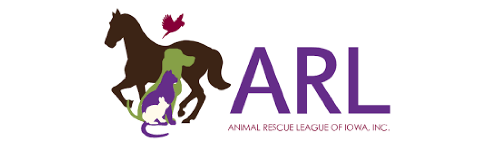 Logo for the Animal Rescue League of Iowa, featuring caring and compassionate design elements.