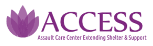 Logo for ACCESS Assault Care Center Extending Shelter and Support, featuring compassionate and supportive design elements.