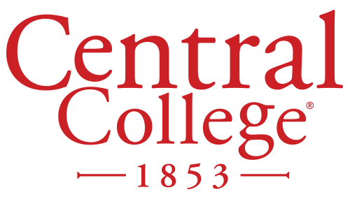 Central College logo featuring the institution's name in a distinctive serif font, often accompanied by a stylized emblem representing its Dutch heritage.