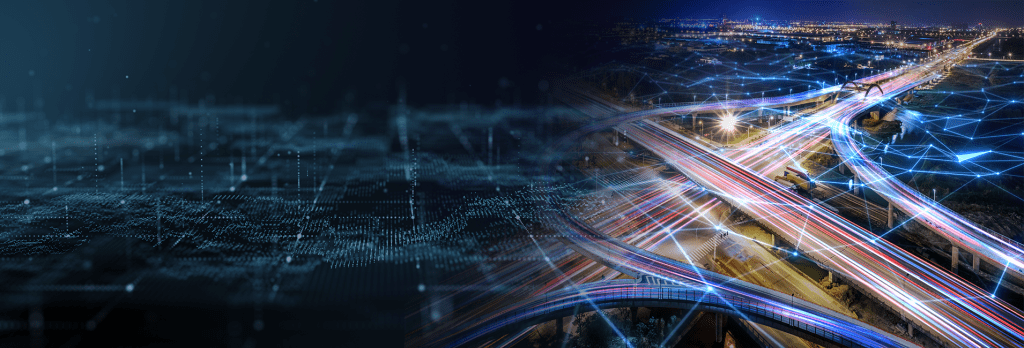 Banner image for a Wholesale Network Transport product page, featuring fiber-optic connections, high-speed data transfer, and secure network infrastructure.