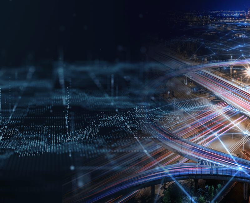 Banner image for a Wholesale Network Transport product page, featuring fiber-optic connections, high-speed data transfer, and secure network infrastructure.