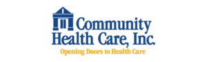 Community Health Care, Inc. logo featuring a stylized heart and cross symbol.