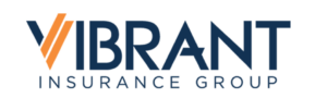 Vibrant Insurance Group logo: stylized orange and white 'V' on a dark blue background.