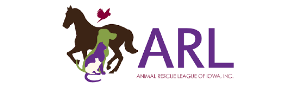 Logo for the Animal Rescue League of Iowa, featuring caring and compassionate design elements.