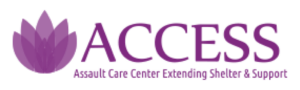 Logo for ACCESS Assault Care Center Extending Shelter and Support, featuring compassionate and supportive design elements.