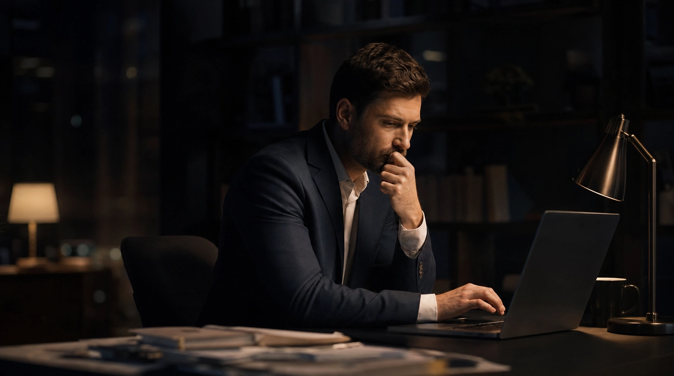 Employee pausing before clicking a link, illustrating security awareness training that changes behavior